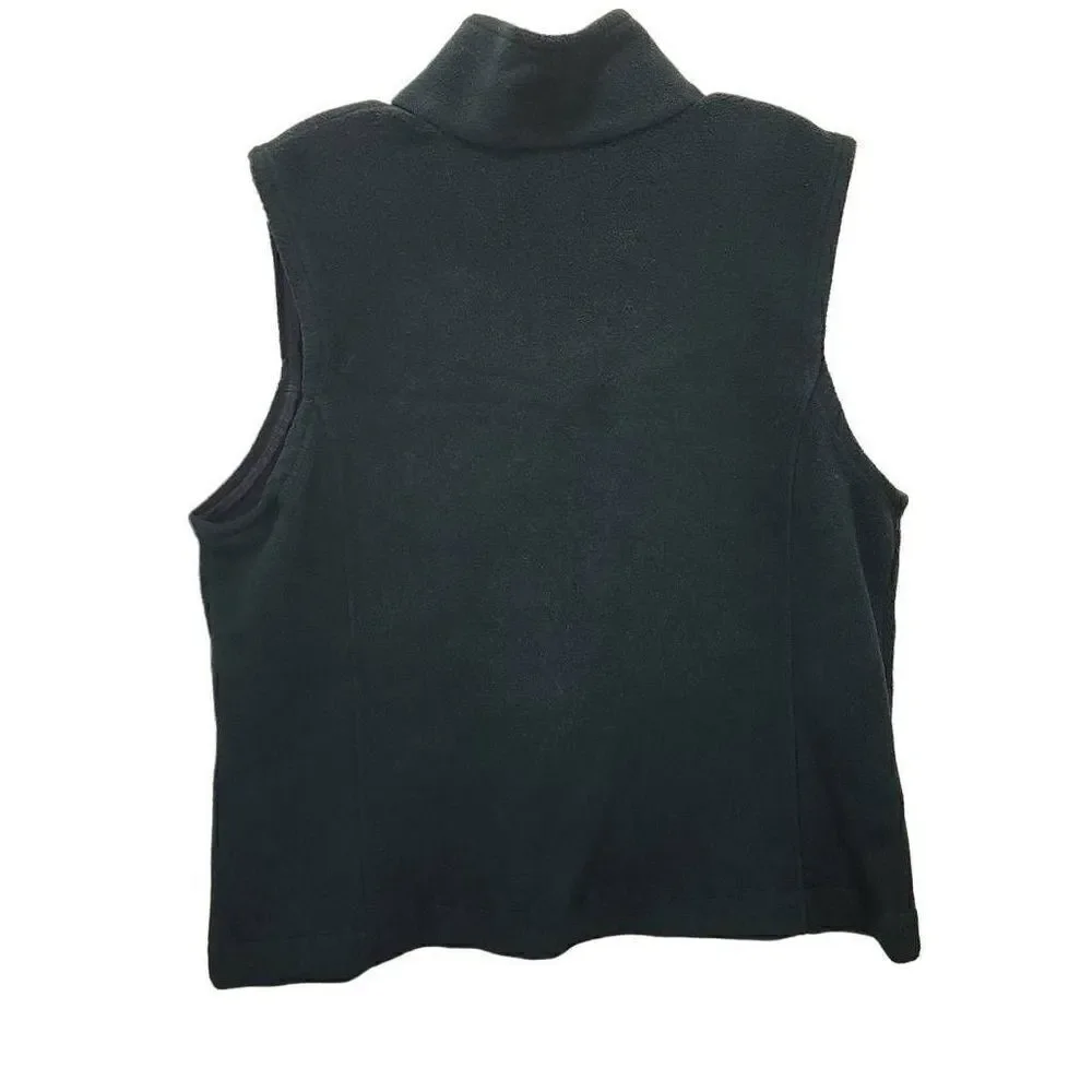 Layers Men's Black Polartec Sleeveless‎ Stand-Up Collar Full Zip Fleece Vest XL